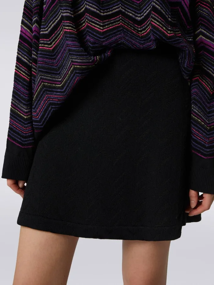 Women Wool And Viscose Chevron EnglishRibbed Skirt Black Missoni Skirts Women Wool And Viscose Chevron EnglishRibbed Skirt Black Missoni Skirts