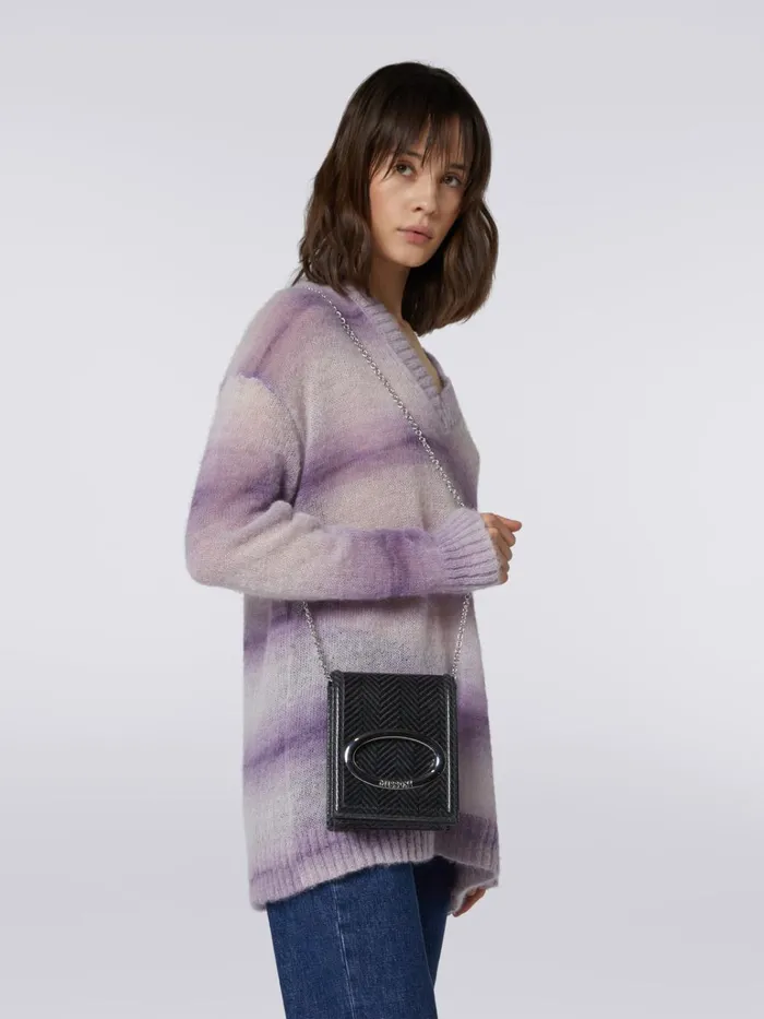 Women Zigzag Fabric Shoulder Bag Black Missoni Bags Women Zigzag Fabric Shoulder Bag Black Missoni Bags