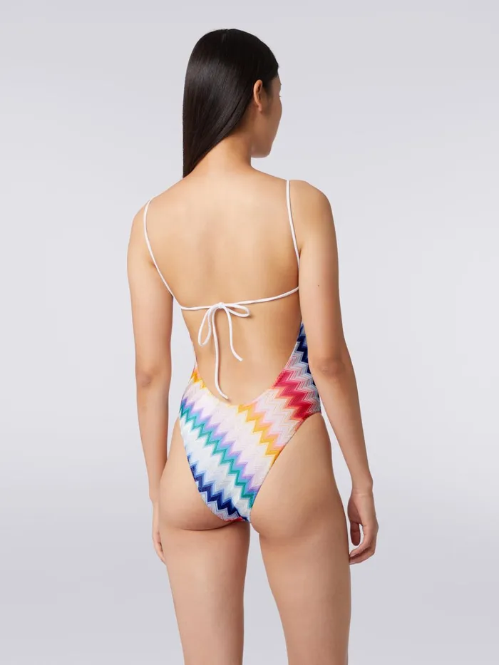 Women Zigzag OnePiece Swimming Costume With Lurex Multicoloured Missoni Swimsuits