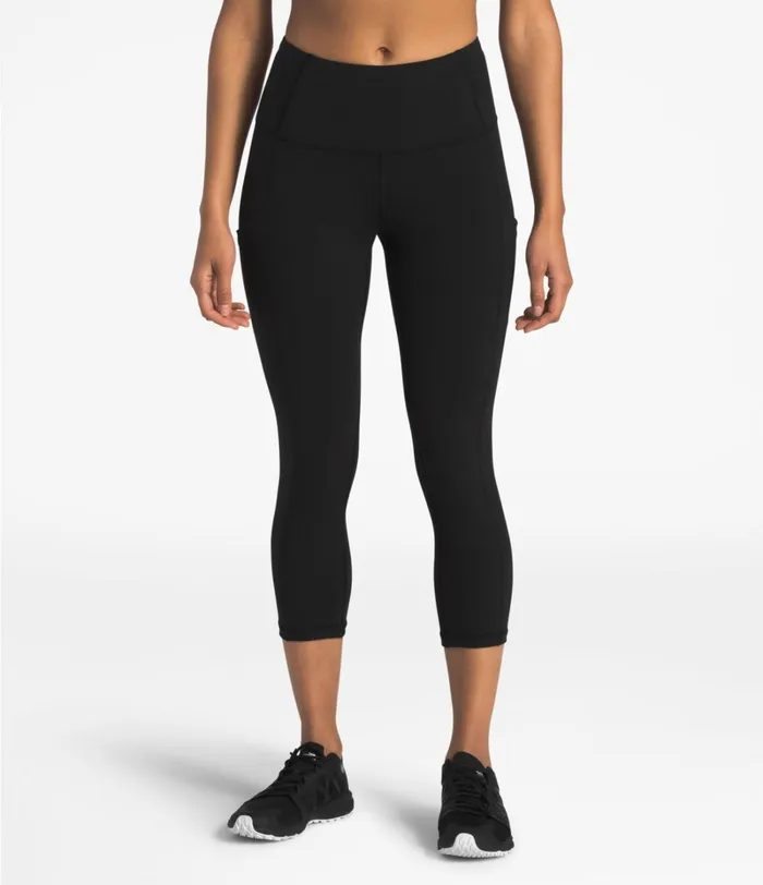 Womens The North Face Active Bottoms Motivation Highrise Pocket Crop Tnf Black