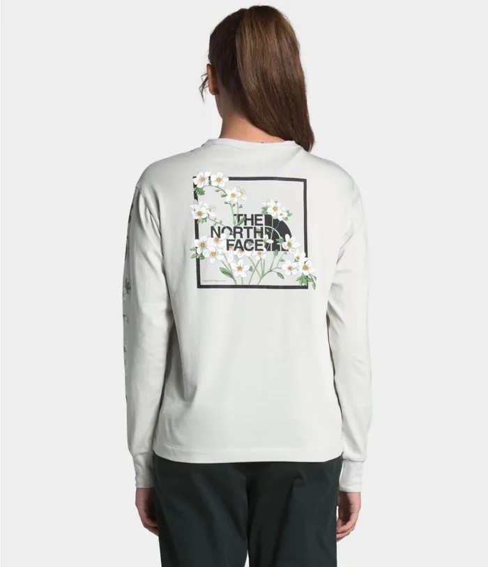 Womens The North Face Casual Tops Long Sleeve Himalayan Bottle Source Tee Light Tin Grey Womens The North Face Casual Tops Long Sleeve Himalayan Bottle Source Tee Light Tin Grey