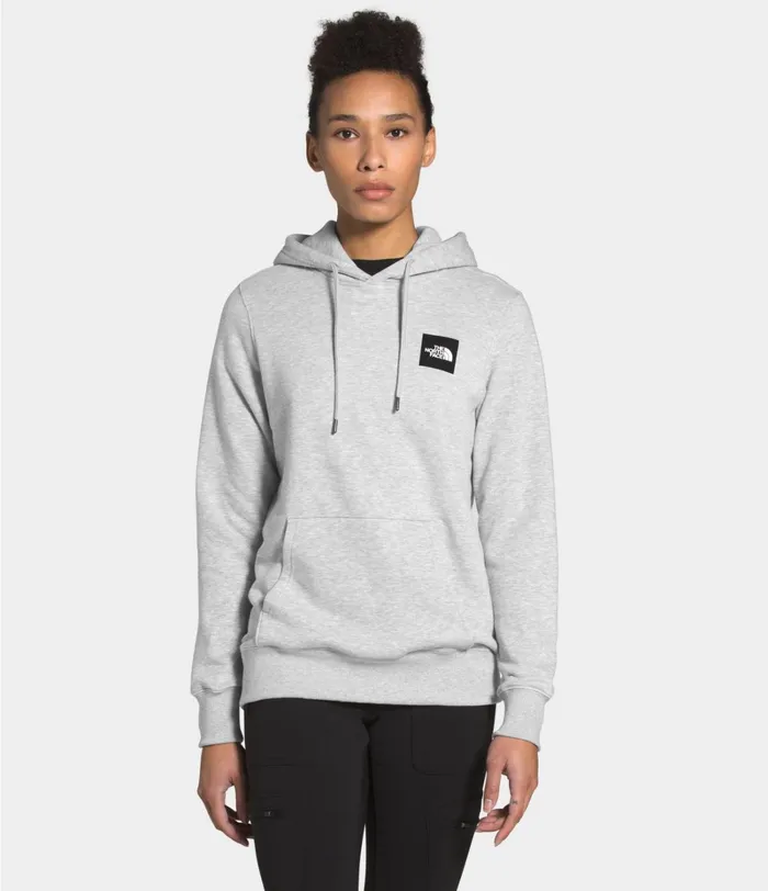 Womens The North Face Hoodies and Sweatshirts Box Pullover Hoodie Tnf Light Grey Heathertnf Black