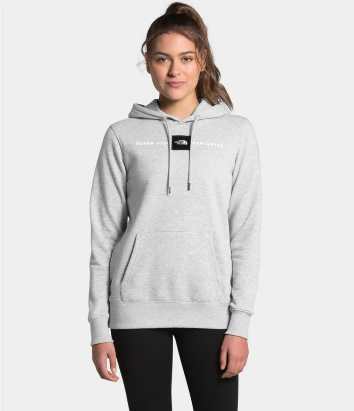 Womens The North Face Hoodies and Sweatshirts Reds Pullover Hoodie Tnf Light Grey Heather