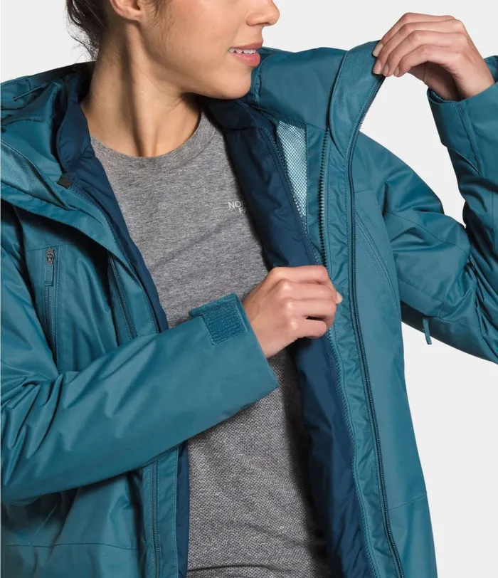 Womens The North Face Insulated and Down Jackets Clementine Triclimate Jacket Mallard Blueblue Wing Teal