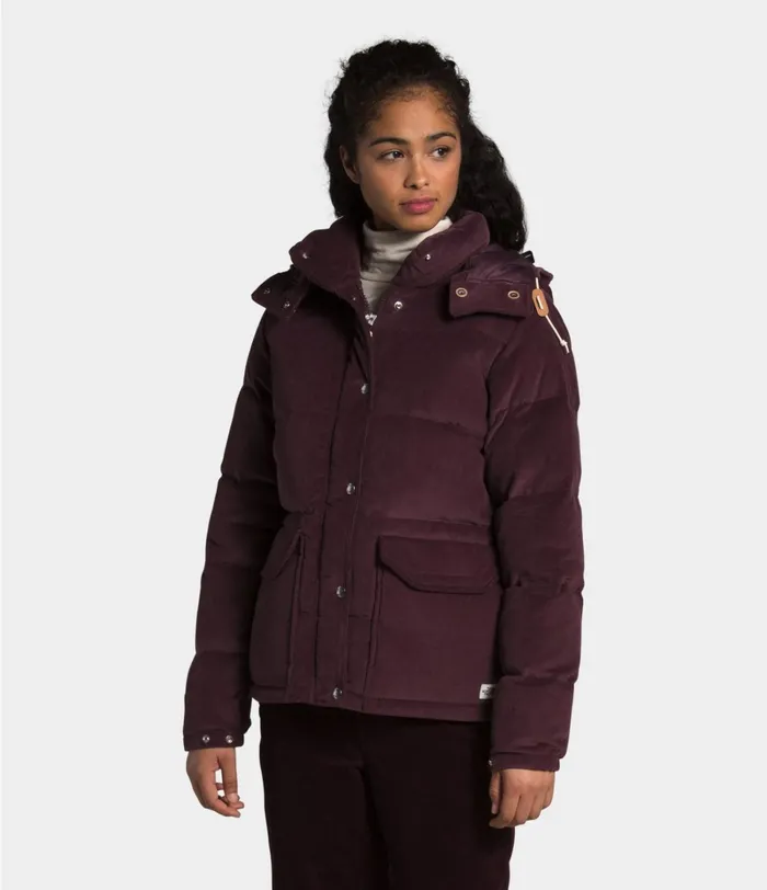 Womens The North Face Insulated and Down Jackets Sierra Down Corduroy Parka Root Brown