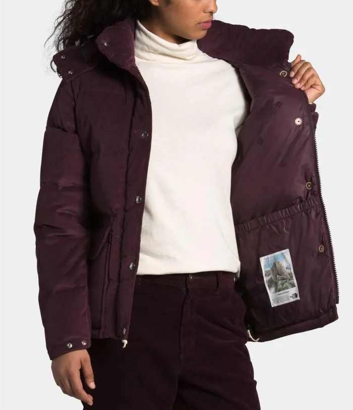 Womens The North Face Insulated and Down Jackets Sierra Down Corduroy Parka Root Brown