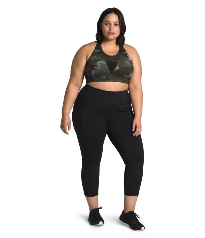 Womens The North Face Leggings Plus Motivation HighRise Pocket Crop Tnf Black
