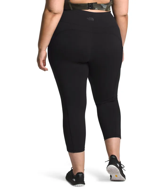 Womens The North Face Leggings Plus Motivation HighRise Pocket Crop Tnf Black