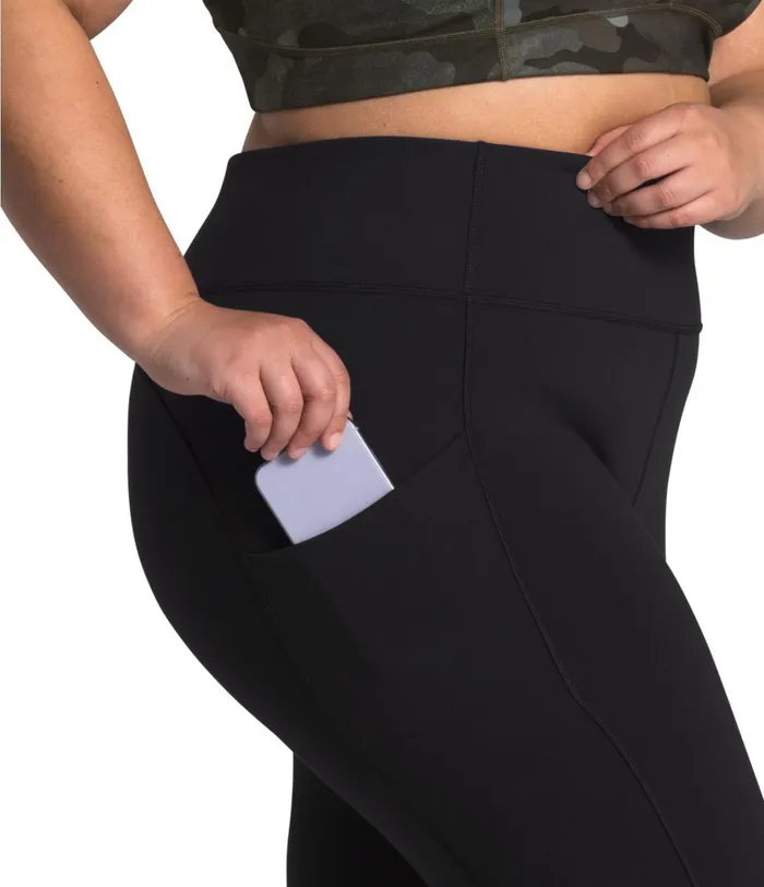Womens The North Face Leggings Plus Motivation HighRise Pocket Crop Tnf Black