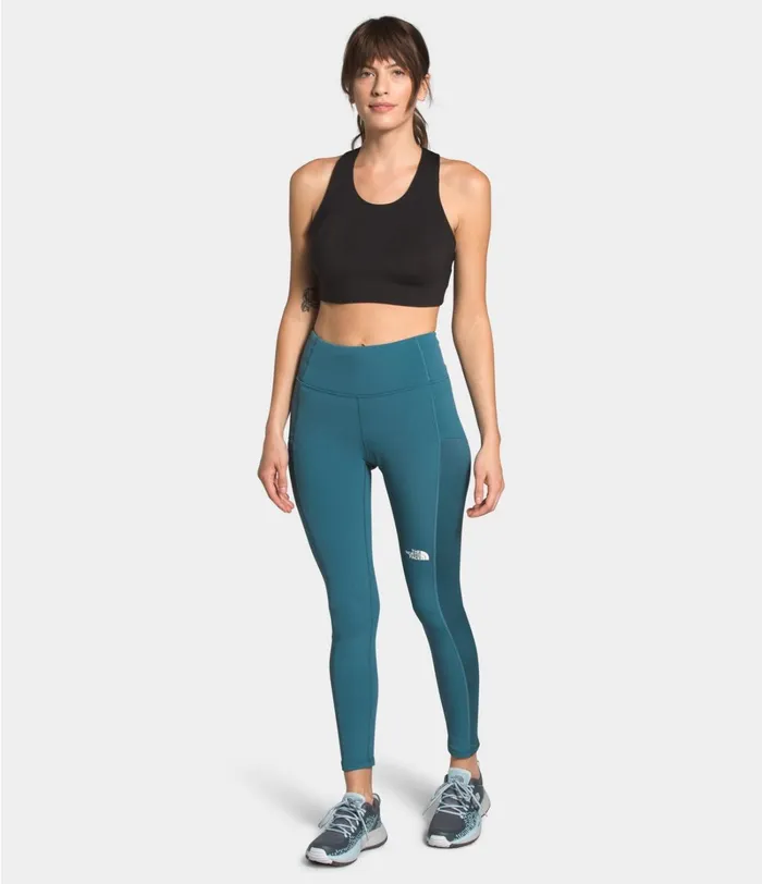 Womens The North Face Leggings Winter Warm HighRise Tights Mallard Blue