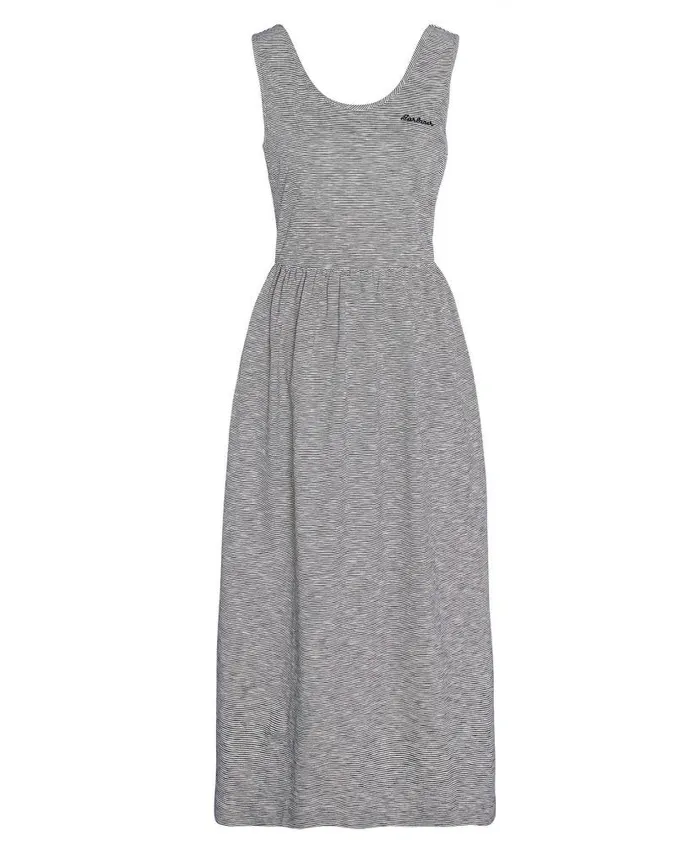 Woodford Midi Dress Pink Lavender Stripe Women Barbour Dresses and Skirts