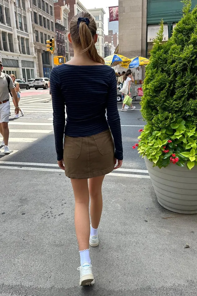 Zelly Striped Top Navy Stripes Women Brandy Melville Tops