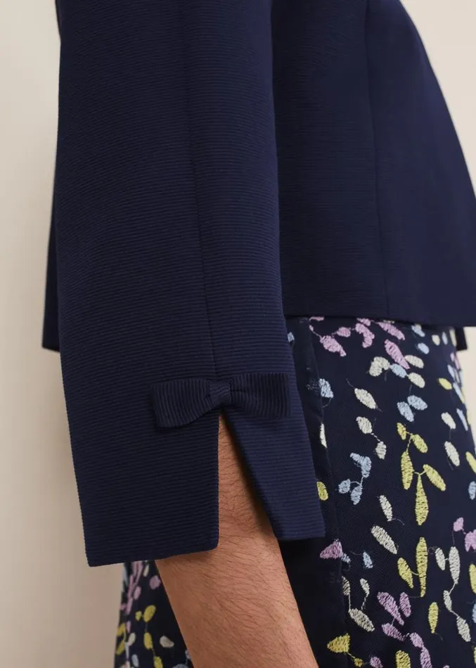 Zoelle Bow Detail Jacket French Navy Women Phase Eight Jackets