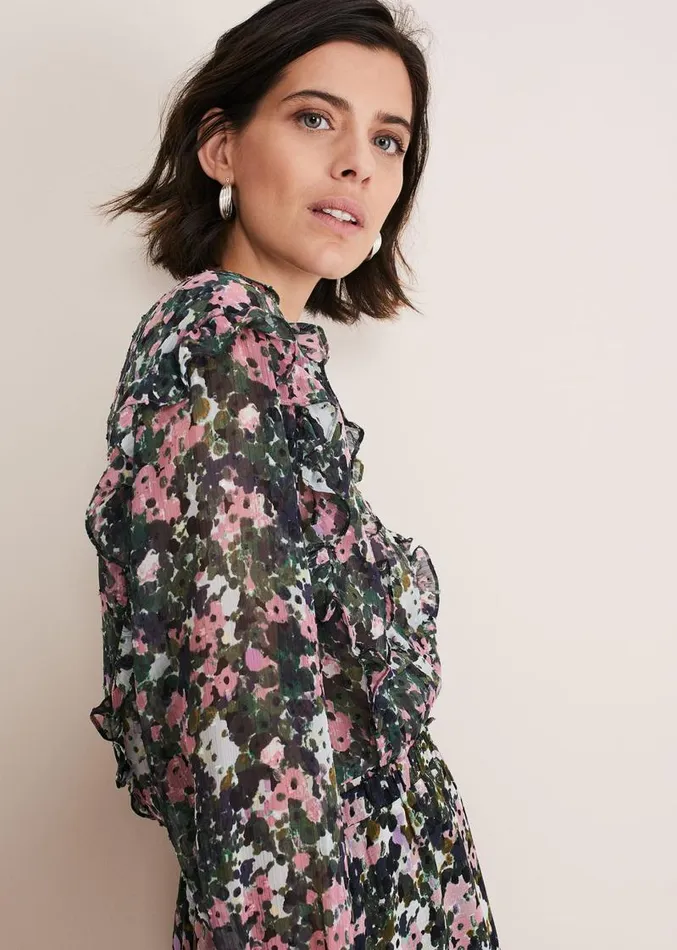 Zowena Floral Chiffon Blouse Green Multi Women Phase Eight Shirts and Blouses Zowena Floral Chiffon Blouse Green Multi Women Phase Eight Shirts and Blouses